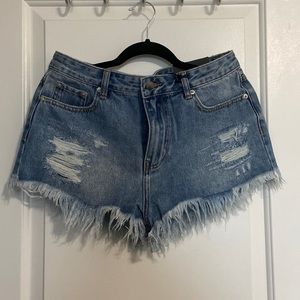 Glassons- Ripped Jean Shorts Venice Vintage Wash